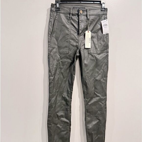 SANCTUARY High-Rise Stretch Denim Ankle Jeans Fitted Skinny-Leg Women's 25“olive - Picture 4 of 8